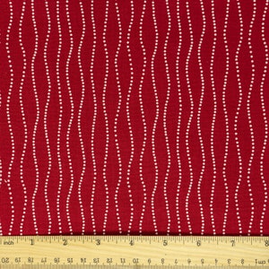 Rote und weiße Tupfen Stoff, Wellenlinien Stoff, 100% Baumwolle, Stoff-Bulk-Lager, wählen Sie Ihren Schnitt, Retro-Stoff, Quilten
