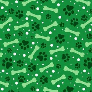 Paw Print Fabric, Dog Bone Fabric, 100% Cotton, Fabric by the Yard, Choose your Cut