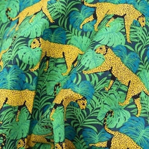Leopard Fabric, 100% Cotton fabric, Fabric by the Yard, Choose Your Cut
