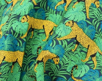 Leopard Fabric, 100% Cotton fabric, Fabric by the Yard, Choose Your Cut