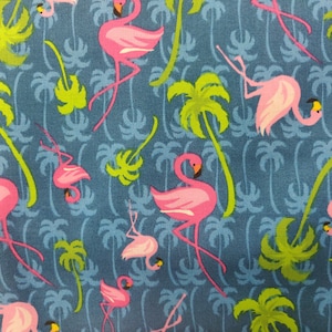 Flamingos Fabric, 100% Cotton, Fabric by the Yard, Choose your Cut