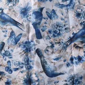 Blue bird Fabric, 100% Cotton, Fabric by the Yard, Choose your Cut