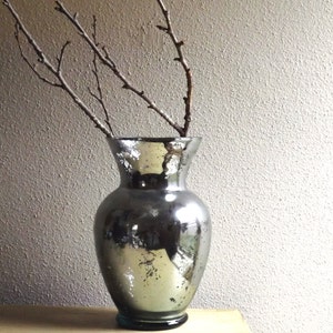 Large Mercury Glass Vase - Tall Mirrored Vase - Mercury Glass Wedding Vases