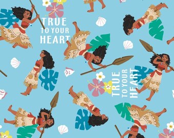 Disney Moana Fabric, 100% Cotton, Fabric by the Yard, Choose your Cut