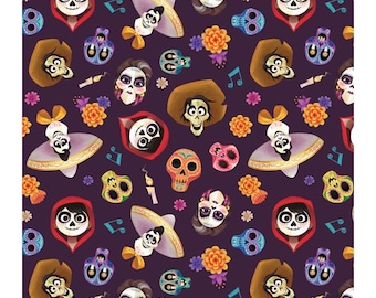Coco Licensed Fabric, Disney Fabric, 100% Cotton, Fabric by the Yard, Choose your Cut