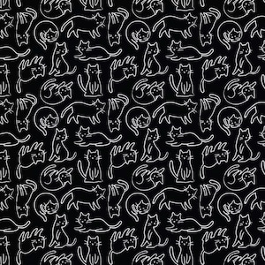 Cartoon Cats Fabric, 100% Cotton, Fabric by the Yard, Choose your Cut