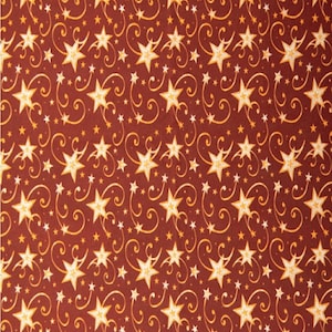 Christmas Fabric, Stars on Red, 100% Cotton, Fabric by the Yard
