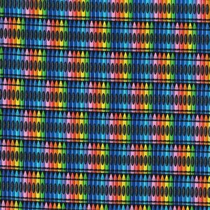 Rainbow Crayon Fabric,  100% Cotton, Fabric by the Yard