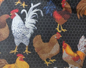 Chicken Fabric, Chicken Wire Fabric, 100% Cotton fabric, Fabric by the Yard