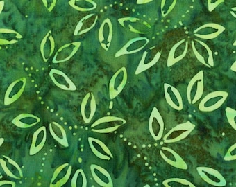 Indonesian Batik Leaves Fabric, 100% Cotton, Fabric by the Yard, Choose your Cut, quilting