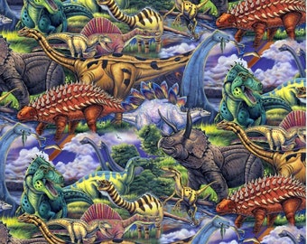 Dinosaur Fabric, 100% Cotton, Fabric by the Yard, Choose your Cut