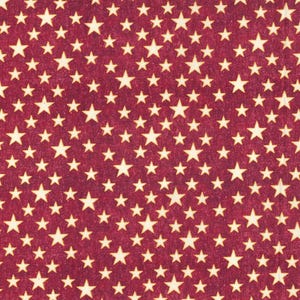 Estrellas en Tela Roja, 100% Algodón, Tela cortada a medida, Elige tu Corte
