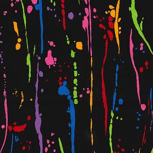 Rainbow Paint Splatter Fabric,  100% Cotton, Fabric by the Yard