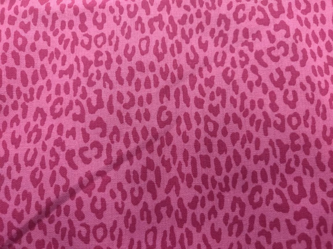 Pink Leopard Print Fabric, 100 Cotton Fabric, Pink Cheetah Print Fabric, Fabric by the Yard