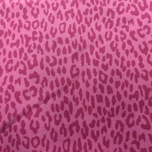 Pink Leopard Print Fabric, 100% Cotton fabric, Pink Cheetah Print Fabric, Fabric by the Yard, Choose Your Cut