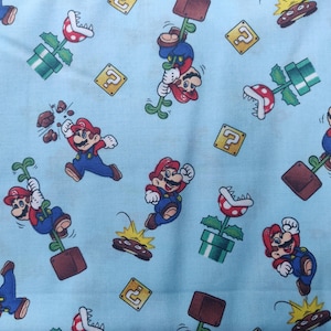 Super Mario Fabric, 100% Cotton, Nintendo Fabric, Fabric by the Yard, Choose your Cut