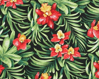 Tropical Leaf Floral Indoor/Outdoor Fabric, 100% Polyester, Fabric by the Yard, Choose your Cut