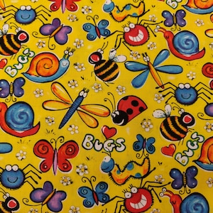 Tela de Insectos, 100% Algodón, Tela cortada a medida, Tela de Insectos, Elige tu Corte, acolchado
