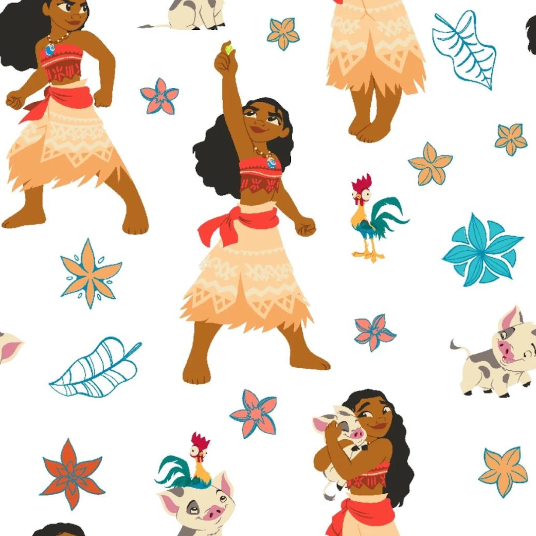Moana Fabric, 100% Cotton, Fabric by the Yard, Choose Your Cut