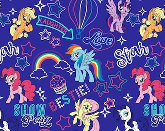 My Little Pony Licensed Fabric 100% Cotton, Fabric by the Yard, Choose your Cut