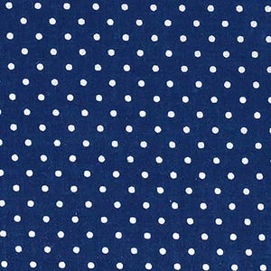 Blue and White Polka Dot Fabric, 100% Cotton, Fabric by the Yard, Choose your Cut