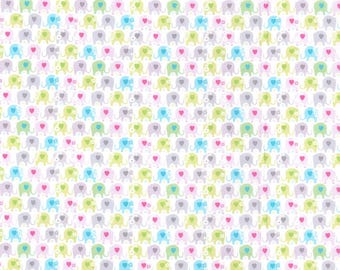 Cute Elephant Fabric, 100% Cotton fabric, Fabric by the Yard, Choose Your Cut