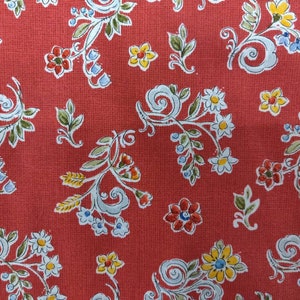 Red Floral Fabric, 100% Cotton fabric, Fabric by the Yard