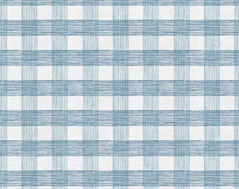 Tissu en coton à carreaux bleu et blanc, 100 % coton, coupe au choix