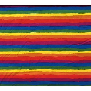 Rainbow Painted Stripes Fabric,  100% Cotton, Fabric by the Yard