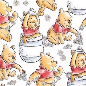 Winnie the Pooh Fabric, 100% Cotton, Fabric by the Yard, Choose your Cut, quilting