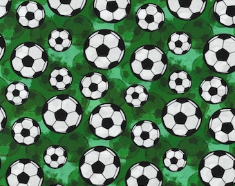 Soccer Ball Fabric, Sports Fabric, 100% Cotton, Fabric by the Yard, Choose your Cut