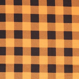 Buffalo Check Cotton Fabric, 100% Cotton, Orange and Black Plaid Fabric by the Yard, Choose your Cut