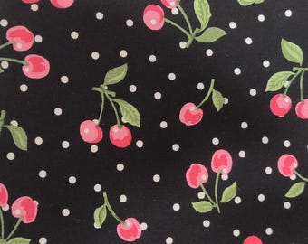 Cherries Fabric, Cherry Fabric, 100% Cotton fabric, Fabric by the Yard