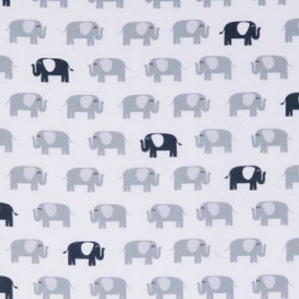 Blue Elephant Fabric Etsy