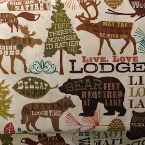 Forest Animal Fabric, 100% Cotton fabric, Fabric by the Yard