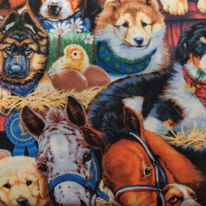 Tessuto per cuccioli e animali da fattoria, tessuto per cani e fiori, 100% cotone, tessuto tagliato su misura, Scegli il tuo taglio