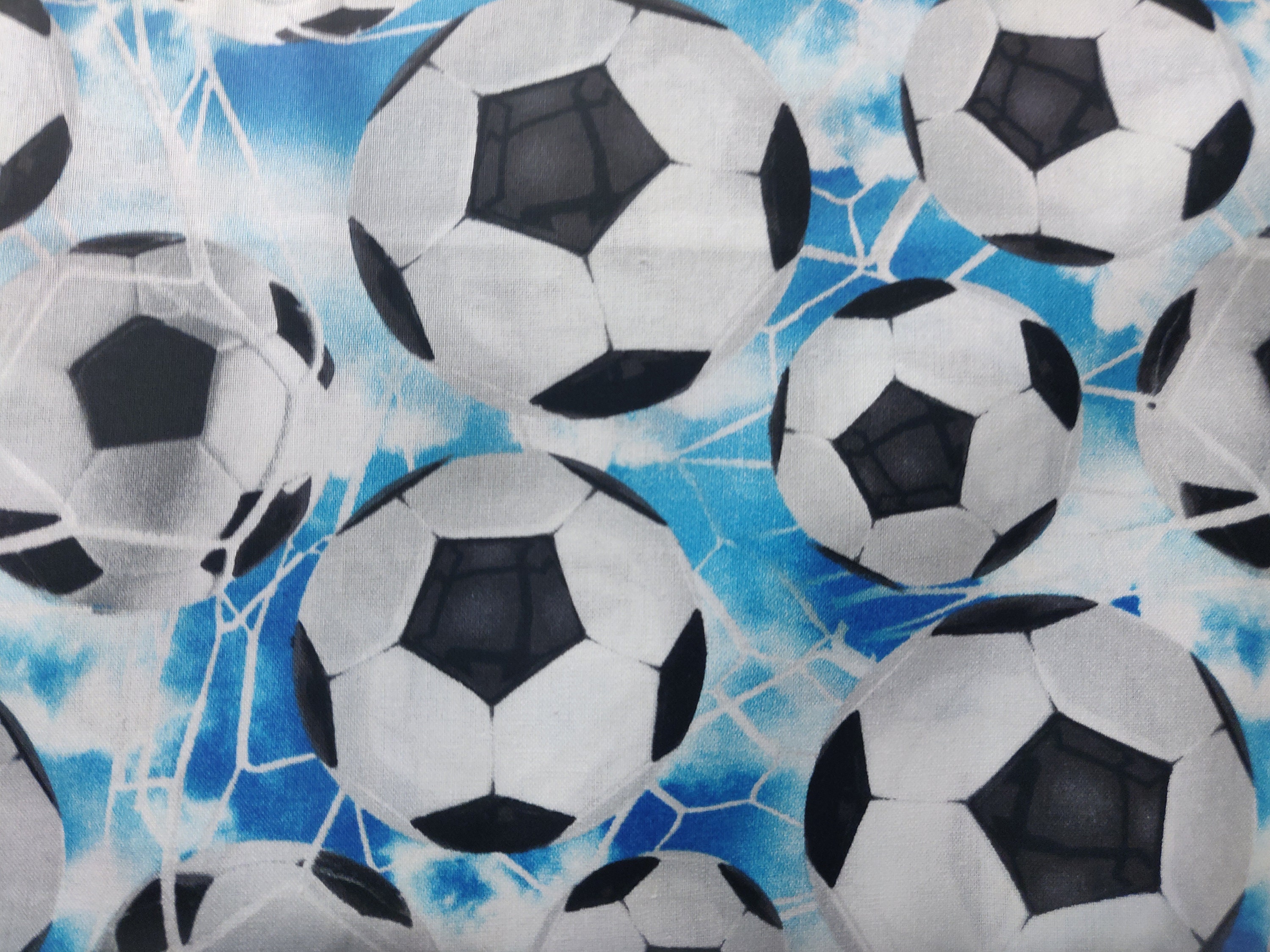 Soccer Ball Fabric, 100% Cotton, Soccer Fabric, Fabric by the Yard, Choose your Cut