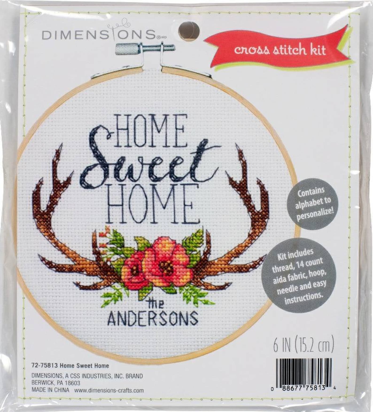 Kit Counted Cross Stitch Kit Home Sweet Home Personalized Etsy UK