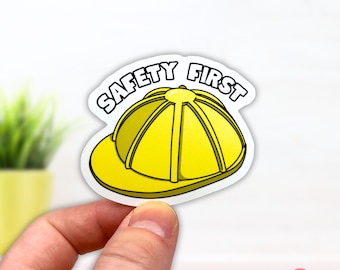 Construction Worker Vinyl Sticker | Hard Hat Sticker | Matte Safety Die Cut Sticker