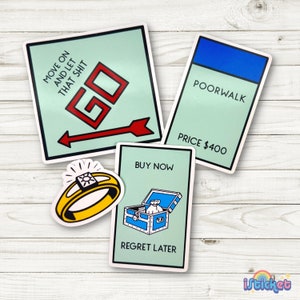 STICKER PACK: Monopoly Die Cut Stickers | Board Game Stickers | Game Night | Glossy Stickers