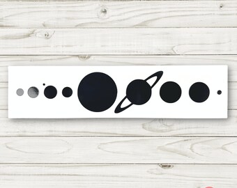 Minimalist Planets Solar System Vinyl Decal Sticker | Minimalist Sticker | Space Sticker | Galaxy