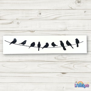 Birds On A Wire Vinyl Decal | Bird Family Sticker | Laptop Sticker