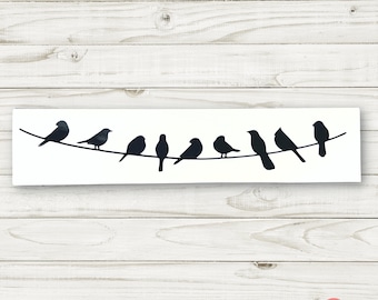 Birds On A Wire Vinyl Decal | Bird Family Sticker | Laptop Sticker