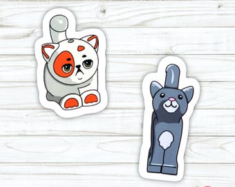 Cats Vinyl Sticker | Brick Cat Sticker | Toy Cat Die Cut Sticker