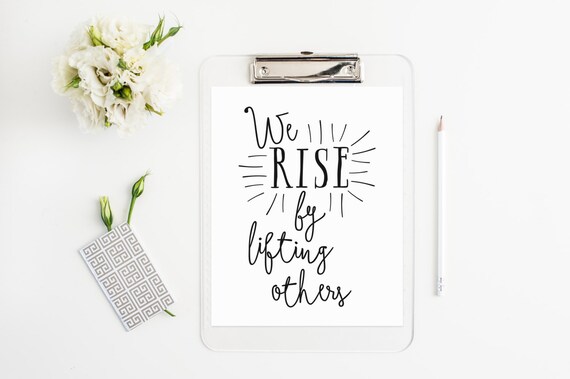 We rise by lifting others - typography - Digital art - Wall art Il_570xn