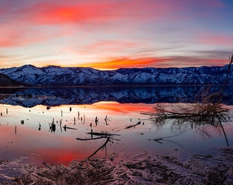 Washoe Lake Glass Sunset - Digital Version