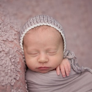 Mauve baby bonnet,Newborn mauve bonnet,Baby mauve bream bonnet,Organic wool baby bonnet