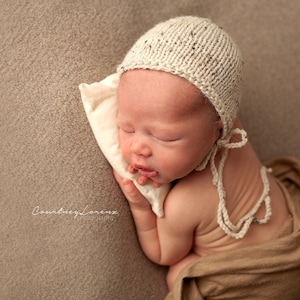 Rustic tweed unisex bonnet,Baby tweed bonnet, newborn tweed bonnet ,Gray tweed baby bonnet