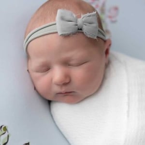 Gray headband , bow headband ,Dainty gray headband ,RTS baby baby headband