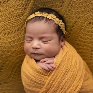 Yellow baby headband Sunflower yellow  baby headband , Newborn headband ,Yellow photo prop headband